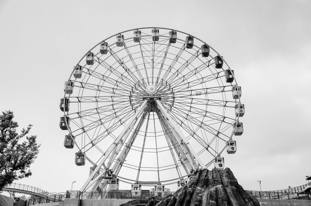 Image of a ferris wheel that was included in a blog about thought loops. Written by a mental health care provider.